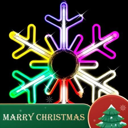 Stockholm Christmas Lights Neon Rainbow Light Snowflake Digital 870LEDs 75x68cm 5 Stockholm Christmas Lights Neon Rainbow Light Snowflake Digital 870LEDs 75x68cm - Image 5