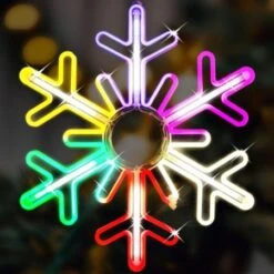 Stockholm Christmas Lights Neon Rainbow Light Snowflake Digital 870LEDs 75x68cm 13 Stockholm Christmas Lights Neon Rainbow Light Snowflake Digital 870LEDs 75x68cm -Christmas Lights Store 277653 2385381 F