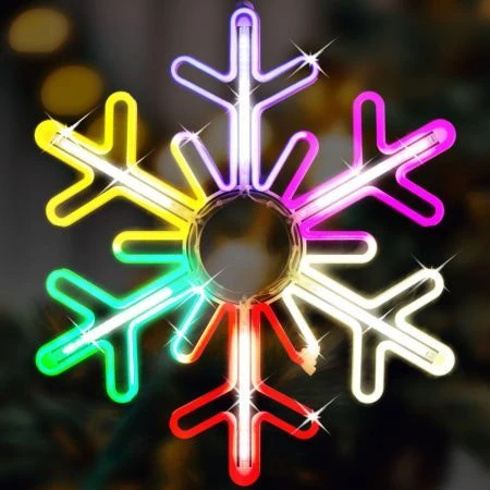 Stockholm Christmas Lights Neon Rainbow Light Snowflake Digital 870LEDs 75x68cm 4 Stockholm Christmas Lights Neon Rainbow Light Snowflake Digital 870LEDs 75x68cm - Image 4