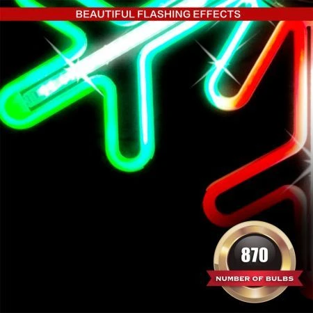 Stockholm Christmas Lights Neon Rainbow Light Snowflake Digital 870LEDs 75x68cm 7 Stockholm Christmas Lights Neon Rainbow Light Snowflake Digital 870LEDs 75x68cm - Image 7