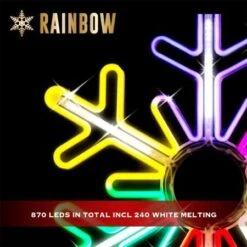 Stockholm Christmas Lights Neon Rainbow Light Snowflake Digital 870LEDs 75x68cm