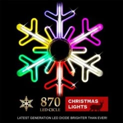 Stockholm Christmas Lights Neon Rainbow Light Snowflake Digital 870LEDs 75x68cm 18 Stockholm Christmas Lights Neon Rainbow Light Snowflake Digital 870LEDs 75x68cm -Christmas Lights Store 277653 2385389 F