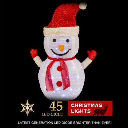 Stockholm Christmas Lights LED Light Pop Up Snowman Mesh Tinsel 70 Cm 45 LEDs 5 Stockholm Christmas Lights LED Light Pop Up Snowman Mesh Tinsel 70 Cm 45 LEDs - Image 5