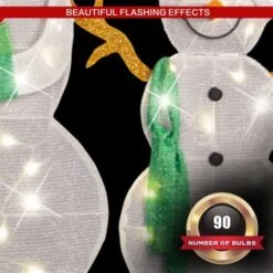 Stockholm Christmas Lights LED Light Flat Snowman Family Mesh Tinsel 3pc 90 LEDs -Christmas Lights Store 277663 2385475 F