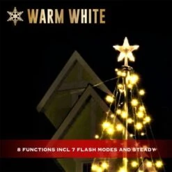 Stockholm Christmas Lights Xmas Tree Fairy Teepee Tree Star Topper 3m Warm White -Christmas Lights Store 277673 2385559 F