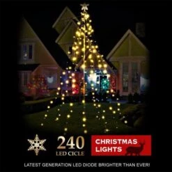 Stockholm Christmas Lights Xmas Tree Fairy Teepee Tree Star Topper 3m Warm White