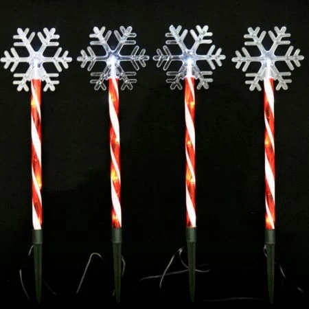 Stockholm Christmas Lights Solar Path Light Candy Snowflake Cool White LEDs 8pc 8 Stockholm Christmas Lights Solar Path Light Candy Snowflake Cool White LEDs 8pc - Image 8