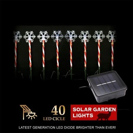 Stockholm Christmas Lights Solar Path Light Candy Snowflake Cool White LEDs 8pc 5 Stockholm Christmas Lights Solar Path Light Candy Snowflake Cool White LEDs 8pc - Image 5