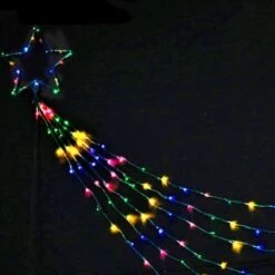 Stockholm Christmas Lights Solar Light LED Waterful Star Multi Colour 2.1m -Christmas Lights Store 277687 2385677 F