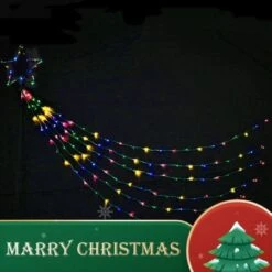 Stockholm Christmas Lights Solar Light LED Waterful Star Multi Colour 2.1m -Christmas Lights Store 277687 2385679 F