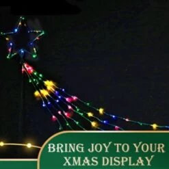 Stockholm Christmas Lights Solar Light LED Waterful Star Multi Colour 2.1m -Christmas Lights Store 277687 2385683 F