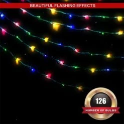 Stockholm Christmas Lights Solar Light LED Waterful Star Multi Colour 2.1m -Christmas Lights Store 277687 2385689 F