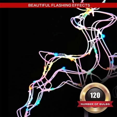 Stockholm Christmas Lights Solar Light LED Leaping Reindeer & Sleigh 120 LEDs 2 Stockholm Christmas Lights Solar Light LED Leaping Reindeer & Sleigh 120 LEDs - Image 2