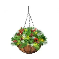 Santaco Christmas Hanging Basket Ornaments LED Lights Home Garden Porch Decor -Christmas Lights Store 278551 2372241 F