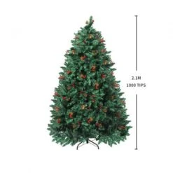 Santaco Christmas Tree 2.1M 7Ft Pinecone Decorated Xmas Home Garden Decorations -Christmas Lights Store 278707 2373561 F