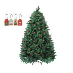 Santaco Christmas Tree 2.4M 8Ft Pinecone Decorated Xmas Home Garden Decorations