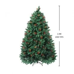Santaco Christmas Tree 2.4M 8Ft Pinecone Decorated Xmas Home Garden Decorations -Christmas Lights Store 278709 2373577 F