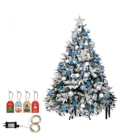 Santaco Christmas Tree 1.8M 6Ft Fairy Lights Snow Flocked Xmas Ornaments Decor 1 Santaco Christmas Tree 1.8M 6Ft Fairy Lights Snow Flocked Xmas Ornaments Decor
