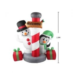 Santaco Inflatable Christmas Decor Pole Welcome 1.8M LED Lights Xmas Party -Christmas Lights Store 278789 2374217 F
