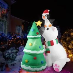 Santaco Inflatable Christmas Decor Polar Bear Tree 1.8M LED Lights Xmas Party -Christmas Lights Store 278791 2374241 F