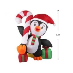 Santaco Inflatable Christmas Decor Happy Penguin 1.8M LED Lights Xmas Party -Christmas Lights Store 278793 2374249 F
