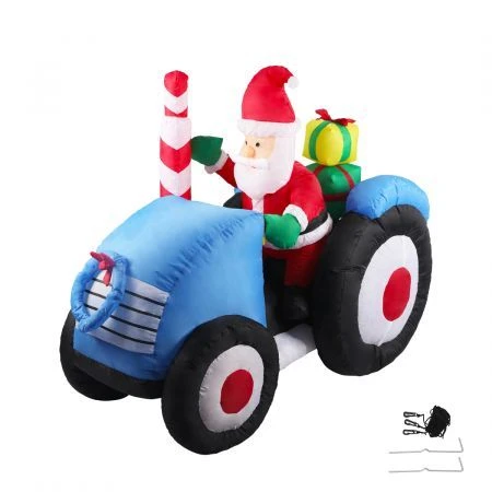 Santaco Inflatable Christmas Decor Tractor Santa 1.4M LED Lights Xmas Party 1 Santaco Inflatable Christmas Decor Tractor Santa 1.4M LED Lights Xmas Party
