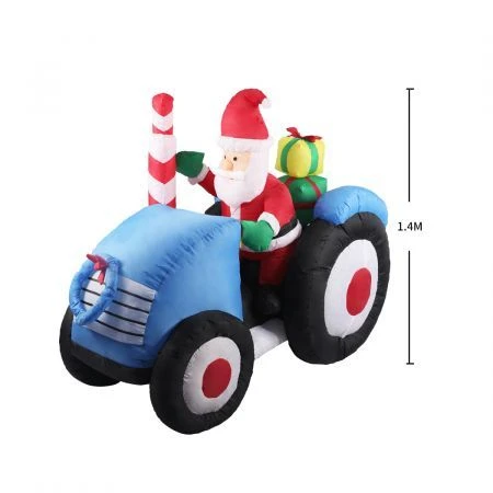 Santaco Inflatable Christmas Decor Tractor Santa 1.4M LED Lights Xmas Party 3 Santaco Inflatable Christmas Decor Tractor Santa 1.4M LED Lights Xmas Party - Image 3
