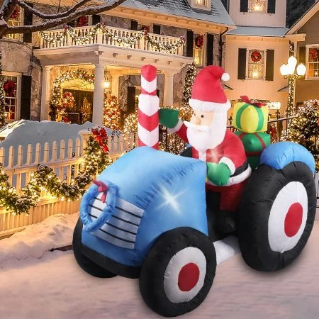 Santaco Inflatable Christmas Decor Tractor Santa 1.4M LED Lights Xmas Party 8 Santaco Inflatable Christmas Decor Tractor Santa 1.4M LED Lights Xmas Party - Image 8