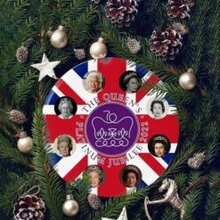 Queen Elizabeth II 2022 Platinum Jubilee Christmas Ornament Platinum Jubilee Commemorative - The Queen's Platinum Jubilee Emblem Merry Christmas Tree Decoration Xmas Ceramic Ornaments -Christmas Lights Store 279259 2380545 HD