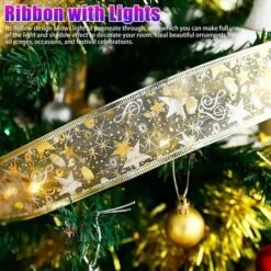 50LED 5M Fairy String Lights Battery Christmas Ribbon Bows Xmas Tree Decor -Christmas Lights Store 279445 2382797 F