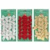 36 Pcs Christmas Bows Ornaments For Christmas Tree Ribbon Glitter Bow Hanging Decorations, Party Home Wreaths Gift Wrapping Red + Gold + Silver
