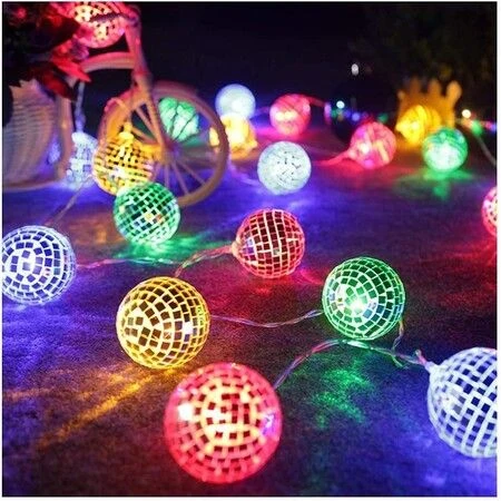 20 LED Disco Lights, Disco Ball Mirror, LED String Lights For Party, Christmas Lights (Multicolor) 3 20 LED Disco Lights, Disco Ball Mirror, LED String Lights For Party, Christmas Lights (Multicolor) - Image 3