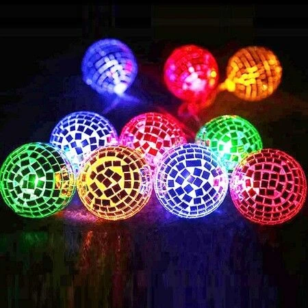 20 LED Disco Lights, Disco Ball Mirror, LED String Lights For Party, Christmas Lights (Multicolor) 8 20 LED Disco Lights, Disco Ball Mirror, LED String Lights For Party, Christmas Lights (Multicolor) - Image 8