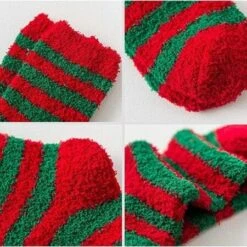 Womens Christmas Fuzzy Socks Winter Warm Cozy Socks Soft Fluffy Cartoon Monster Socks Athletic Indoor Socks For Women -Christmas Lights Store 279533 2385905 F