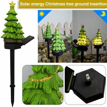 2pcs Solar Christmas Tree Garden Stake Light LED Landscape Lamp Outdoor Garden Decoration 1 2pcs Solar Christmas Tree Garden Stake Light LED Landscape Lamp Outdoor Garden Decoration