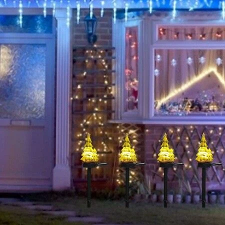 2pcs Solar Christmas Tree Garden Stake Light LED Landscape Lamp Outdoor Garden Decoration 3 2pcs Solar Christmas Tree Garden Stake Light LED Landscape Lamp Outdoor Garden Decoration - Image 3