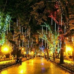8 Tubes 50cm 288LED Solar Powered Waterproof Snow Falling Lights Meteor Shower Lights Christmas Outdoor Home Patio Wedding Decorations Colorful -Christmas Lights Store 279809 2388669 F