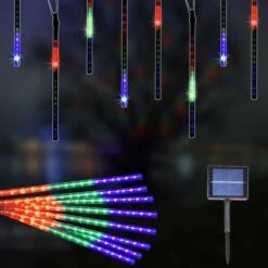 8 Tubes 50cm 288LED Solar Powered Waterproof Snow Falling Lights Meteor Shower Lights Christmas Outdoor Home Patio Wedding Decorations Colorful -Christmas Lights Store 279809 2388671 HD