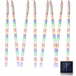 8 Tubes 50cm 288LED Solar Powered Waterproof Snow Falling Lights Meteor Shower Lights Christmas Outdoor Home Patio Wedding Decorations Colorful -Christmas Lights Store 279809 2388685 HD