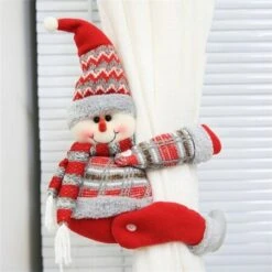 Christmas Curtain Buckle Holder Home Plush Doll Decoration Snowman -Christmas Lights Store 279867 2389393 F
