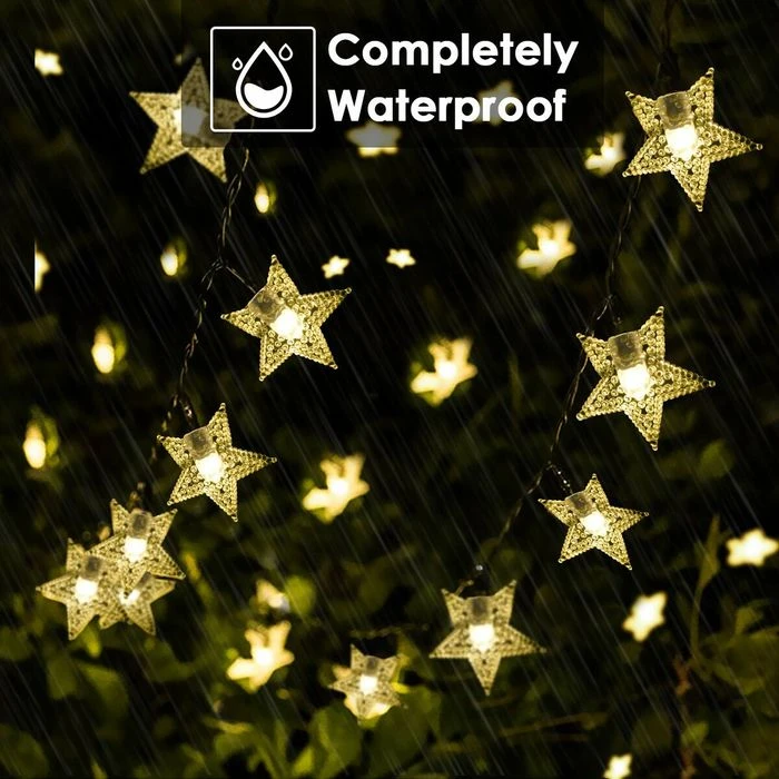 12M 100LED Star String Lights 8 Modes Solar Powered Twinkle Fairy Lights Outdoor, Gardens, Lawn Patio, Landscape, Christmas, Warm White 6 12M 100LED Star String Lights 8 Modes Solar Powered Twinkle Fairy Lights Outdoor, Gardens, Lawn Patio, Landscape, Christmas, Warm White - Image 6
