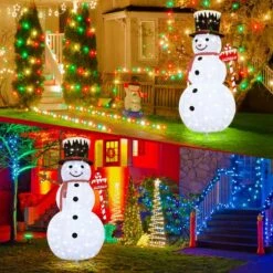 180cm Christmas LED Light Snowman Decoration Strip Home Display Xmas Outdoor House Holiday Ornaments Folding 8 Flickering Effects -Christmas Lights Store 279995 2390779 HD