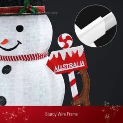 180cm Christmas LED Light Snowman Decoration Strip Home Display Xmas Outdoor House Holiday Ornaments Folding 8 Flickering Effects -Christmas Lights Store 279995 2390785 HD