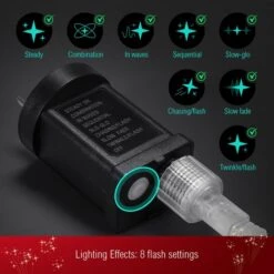 180cm Christmas LED Light Snowman Decoration Strip Home Display Xmas Outdoor House Holiday Ornaments Folding 8 Flickering Effects -Christmas Lights Store 279995 2390791 HD