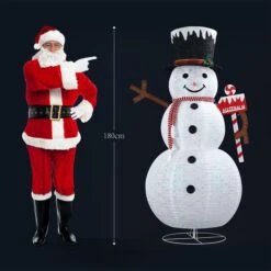 180cm Christmas LED Light Snowman Decoration Strip Home Display Xmas Outdoor House Holiday Ornaments Folding 8 Flickering Effects -Christmas Lights Store 279995 2390793 HD