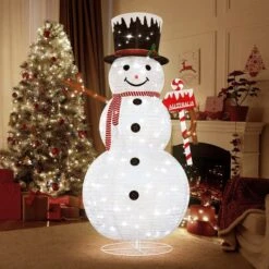 180cm Christmas LED Light Snowman Decoration Strip Home Display Xmas Outdoor House Holiday Ornaments Folding 8 Flickering Effects -Christmas Lights Store 279995 2390797 HD