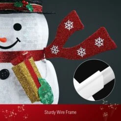 180cm Christmas Light Snowman Decoration 200 LED Strip Home Display Outdoor Xmas Holiday House Ornament Folding 8 Flickering Effects -Christmas Lights Store 279997 2390813 HD