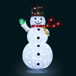 180cm Christmas Light Snowman Decoration 200 LED Strip Home Display Outdoor Xmas Holiday House Ornament Folding 8 Flickering Effects -Christmas Lights Store 279997 2390827 HD