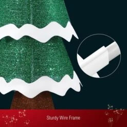 180cm Christmas Tree Decoration LED Strip Light Home Display Xmas Outdoor Holiday Ornaments Folding 3 Tiers 8 Flickering Effects Star Topper -Christmas Lights Store 280001 2390869 HD