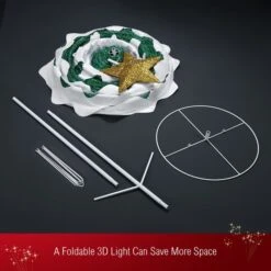 180cm Christmas Tree Decoration LED Strip Light Home Display Xmas Outdoor Holiday Ornaments Folding 3 Tiers 8 Flickering Effects Star Topper -Christmas Lights Store 280001 2390871 HD